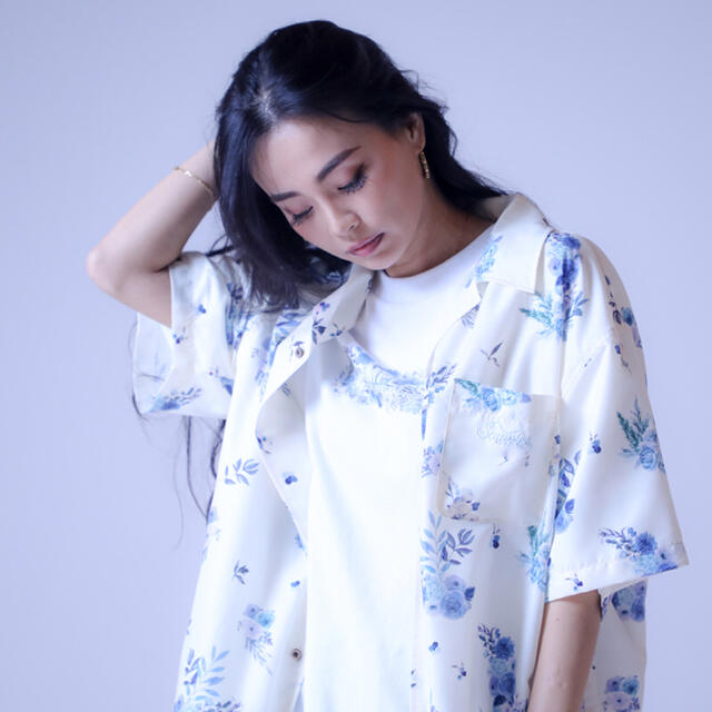 18000円 LOST FLOWER PATTERN 開襟シャツ XL SAMPLES cropsresearch.org