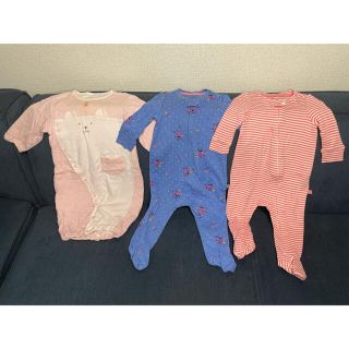 ベビーギャップ(babyGAP)のbabyGAP 60cm ロンパース　コンビドレス　ツーウェイオール　3点セット(カバーオール)