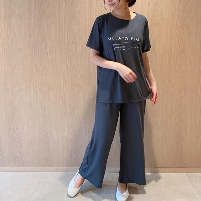 シャツはも gelato レーヨンロゴTシャツ&ロングパンツ 定価以下の通販