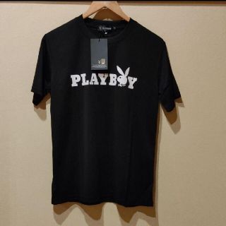 プレイボーイ(PLAYBOY)の新品！Mサイズ ブラック 横ロゴ PLAYBOY Tシャツ(Tシャツ/カットソー(半袖/袖なし))