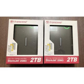 トランセンド(Transcend)の新品未開封　2個セット　Transcend HDD 2TB ハードディスク(PC周辺機器)