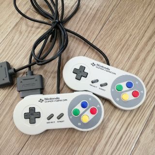 スーパーファミコン(スーパーファミコン)の分解清掃済　動作確認済　任天堂　スーパーファミコン　コントローラー　2本セット(家庭用ゲーム機本体)