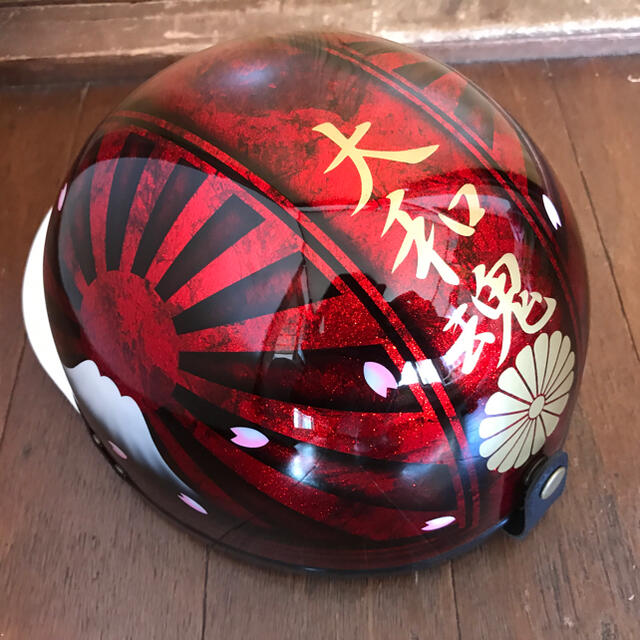 赤黒 ラップ塗装 富士日章 コルク半 ヘルメットのサムネイル
