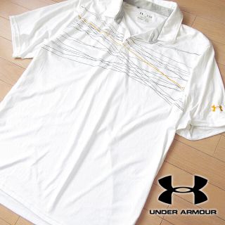 アンダーアーマー(UNDER ARMOUR)の超美品 XL アンダーアーマー メンズ 半袖ポロシャツ ホワイト(ポロシャツ)