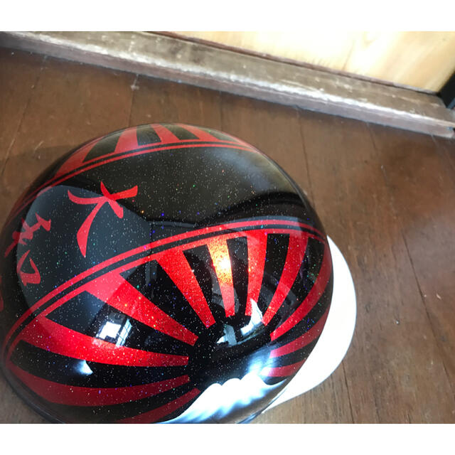 7色ラメ 赤黒 富士日章 コルク半 ヘルメットの通販 by 7色ラメ 赤黒 富士日章 コルク半 ヘルメットの通販 by