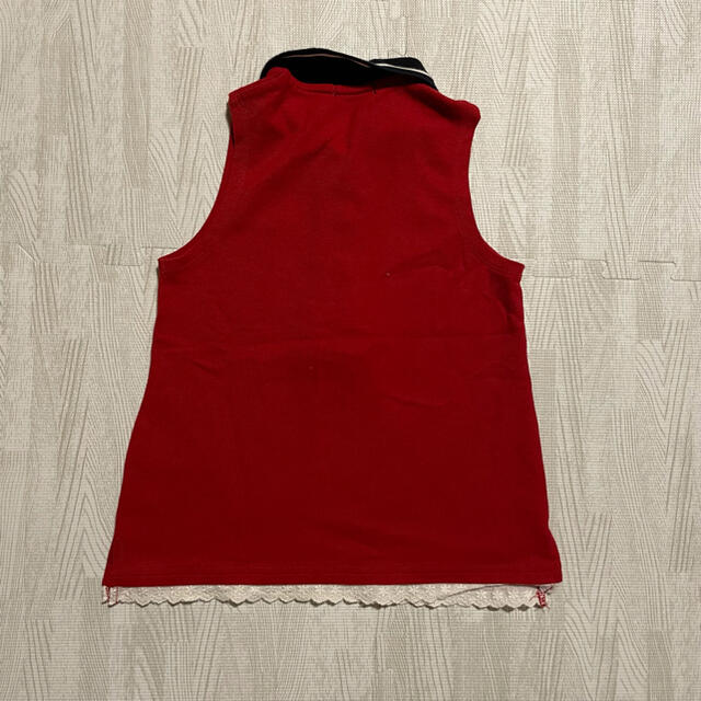 COMME CA ISM(コムサイズム)のCOMME CA ISM 120 ポロシャツ ノースリーブ 赤 キッズ/ベビー/マタニティのキッズ服女の子用(90cm~)(Tシャツ/カットソー)の商品写真