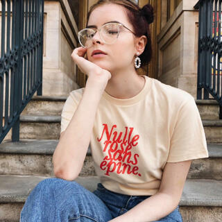 Nulle rose sans epine tee cream(Tシャツ(半袖/袖なし))