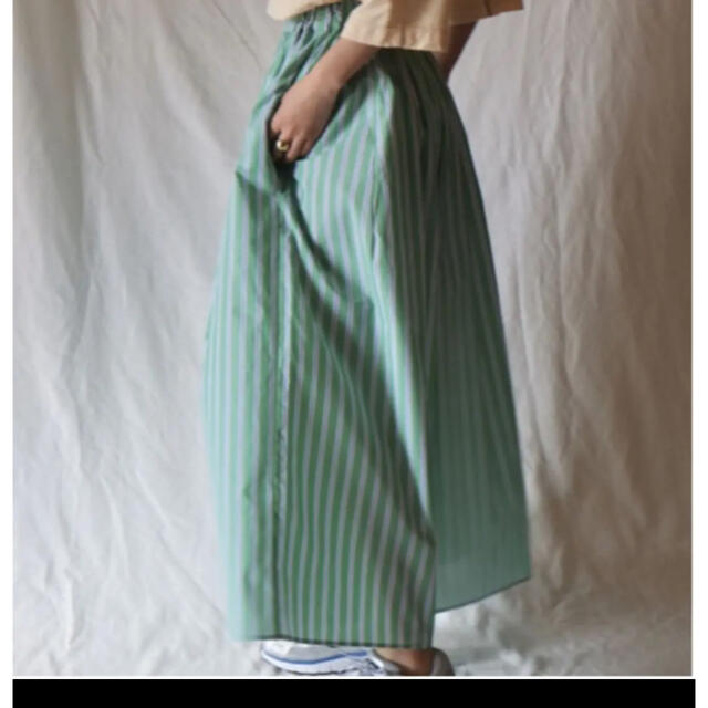 1LDK SELECT(ワンエルディーケーセレクト)のクリスタセヤ　ストライプギャザースカート レディースのスカート(ロングスカート)の商品写真