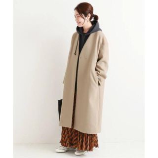 イエナ(IENA)の2019aw IENA mantecoノーカラーコート 38 難あり ベージュ(チェスターコート)