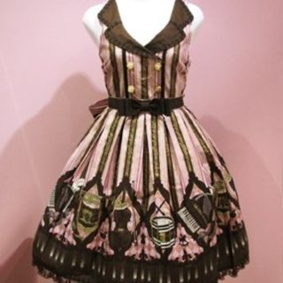 アンジェリックプリティー(Angelic Pretty)のカルテットショコラ ワンピース カチューシャ ピンク チョコ ロリィタ ロリータ(ひざ丈ワンピース)