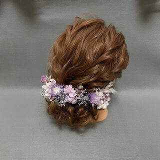 ✴︎ドライフラワー髪飾り✴︎和装髪飾り成人式髪飾り紫振袖結婚式卒業 