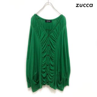 ズッカ(ZUCCa)のzucca ズッカ★長袖カーディガン  テンセルウールジャージィー グリーン 緑(カーディガン)