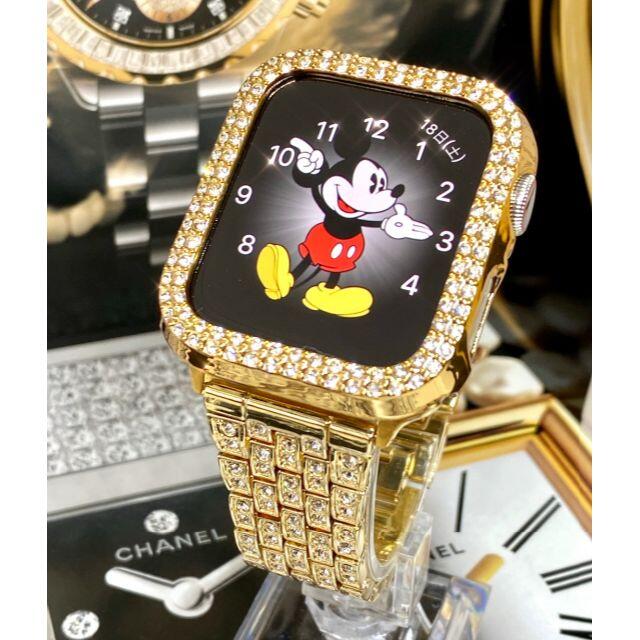アップルウォッチ 最高ランクダイヤカバーバンドセット　コマ調整器付  レディースのファッション小物(腕時計)の商品写真
