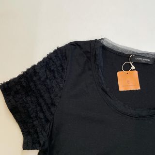 ユナイテッドアローズ(UNITED ARROWS)のUNITED ARROWS  チュール フリルTシャツ　ブラック(Tシャツ(半袖/袖なし))