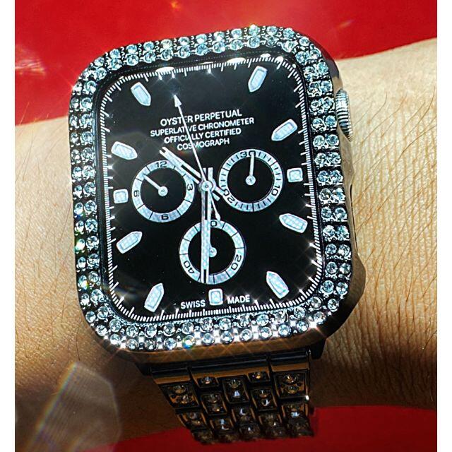 アップルウォッチ 最高ランクダイヤカバー＆バンドセット　コマ調整器付  レディースのファッション小物(腕時計)の商品写真