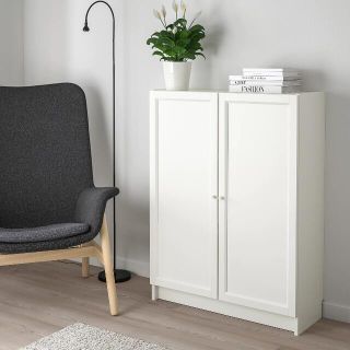 イケア(IKEA)のBILLY ビリー ★オクスベリ 本棚 扉付き★80x30x106 cm(本収納)