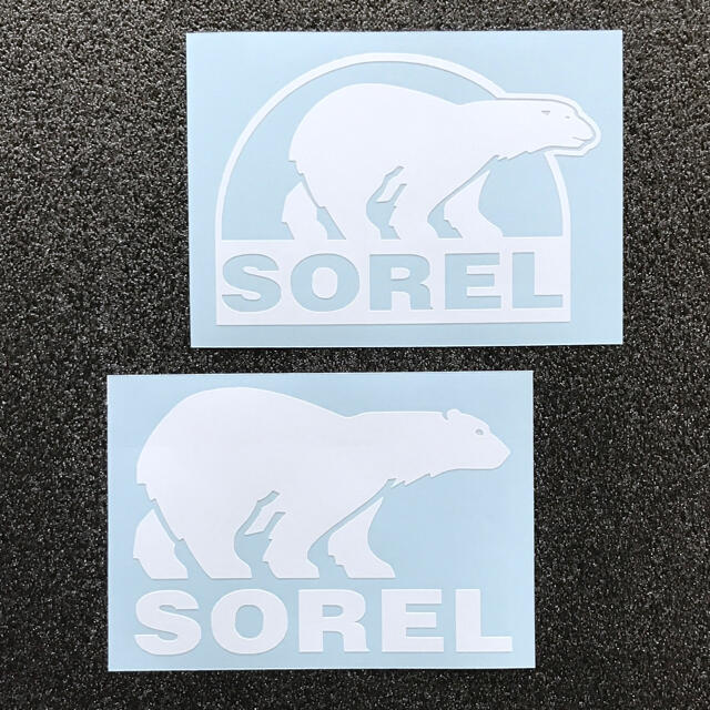 SOREL(ソレル)の【2枚セット 白】 SOREL ソレル ベアーロゴ カッティングステッカーC スポーツ/アウトドアのアウトドア(登山用品)の商品写真