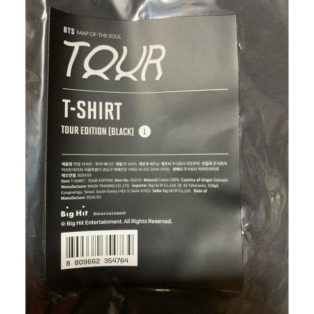 BTS MOS TOUR Tシャツ　Lサイズ