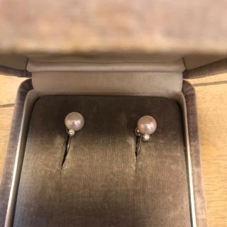 ミキモト(MIKIMOTO)のミキモト パールダイヤイヤリング(イヤリング)