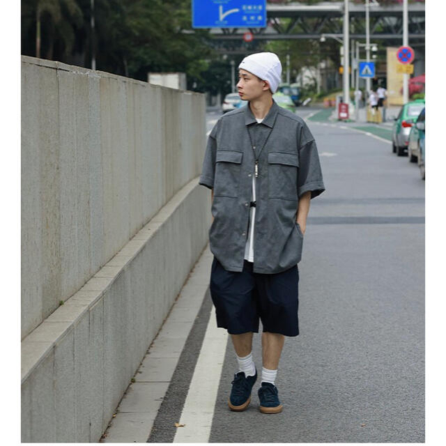 1LDK SELECT(ワンエルディーケーセレクト)のPIN SKTBS Wool short shirts gray S ah.h メンズのトップス(シャツ)の商品写真