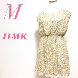 アイアイエムケー(iiMK)のIIMK アイアイエムケー 膝丈ワンピース 花柄 ノースリーブ(ひざ丈ワンピース)