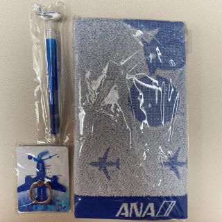 【新品・未使用】ANA 全日空ノベルティグッズ タオル ボールペン スマホリング(ノベルティグッズ)