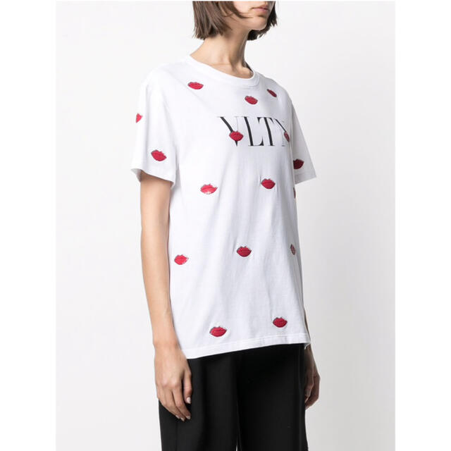 Valentino スパンコールTシャツ　リップ柄