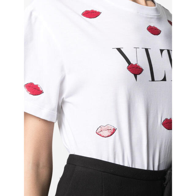 Valentino スパンコールTシャツ　リップ柄