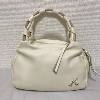 キタムラ(Kitamura)のKitamura キタムラ◆本革 レザー 編上げ ハンドバッグ クリームベージュ(ハンドバッグ)