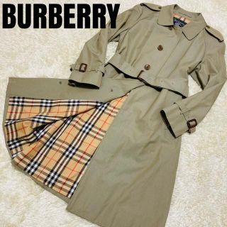 バーバリー(BURBERRY)の【美品】バーバリー　ステンカラーコート　ノバチェック　玉虫色　ベルト有(ステンカラーコート)