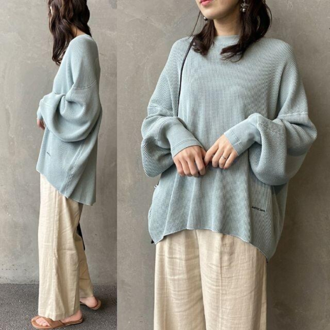 AMERICANA - 美品 アメリカーナ ワッフルワイドクルーネック AMERICANA - 美品 アメリカーナ ワッフルワイドクルーネック