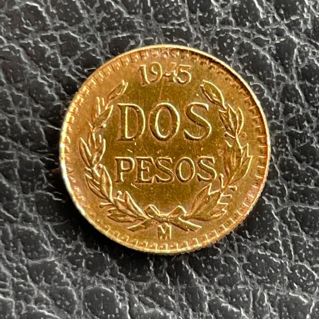 エンタメ/ホビーメキシコ 2ペソ 金貨 1945 DOS PESOS K21.6