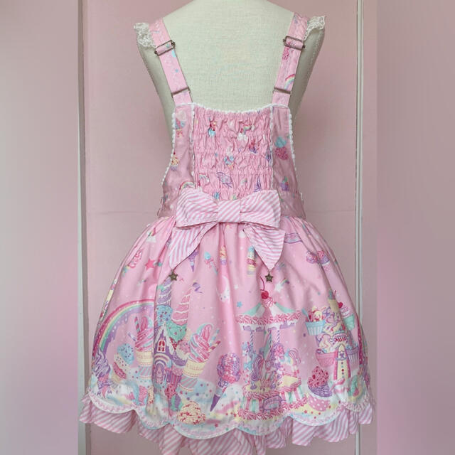 Angelic Pretty(アンジェリックプリティー)のMilky Planetサロペット・靴下2点セット レディースのワンピース(ひざ丈ワンピース)の商品写真