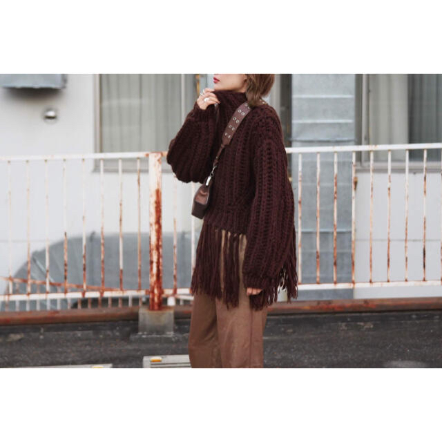 leinwande ラインヴァンド Egg Knit Tops Brown - ニット/セーター