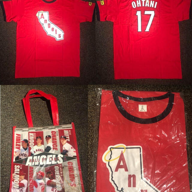 大谷翔平　ビンテージ　Ｔシャツ　&当日配布トートバッグ スポーツ/アウトドアの野球(記念品/関連グッズ)の商品写真