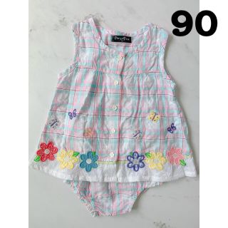 キッズ服　セットアップ　ワンピース　スカート　トップス　ノースリーブ(90㎝)(ワンピース)