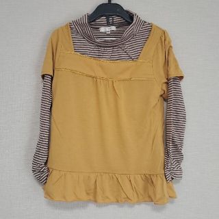 子供服　キッズ　女の子　アンサンブル　トップス　カットソー　ボーダー　120(Tシャツ/カットソー)