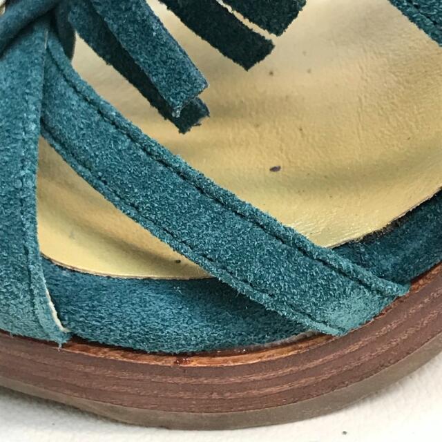 JOHNNY MOKE(ジョニーモーク)の未使用 ジョニーモーク 210214 メタルリング サンダル ブルーグリーン レディースの靴/シューズ(サンダル)の商品写真