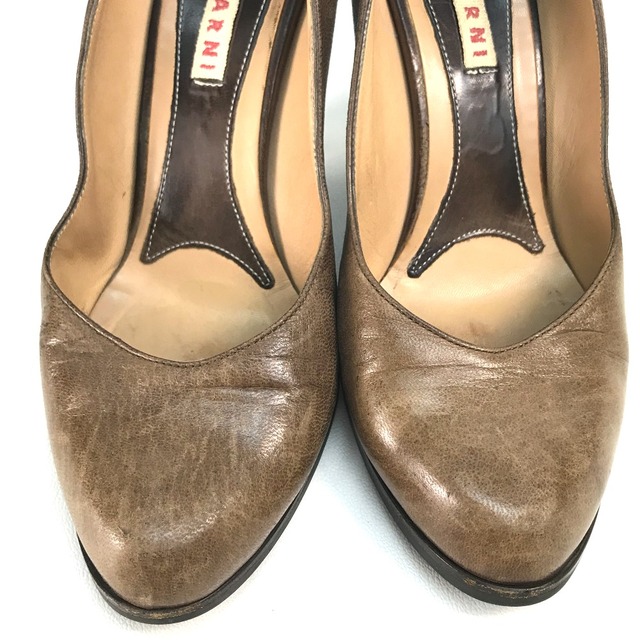 Marni(マルニ)のマルニ MARNI バイカラー 厚底 ハイヒール パンプス レザー ブラウン/ブルー レディースの靴/シューズ(ハイヒール/パンプス)の商品写真