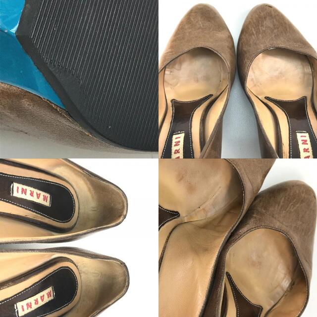 Marni(マルニ)のマルニ MARNI バイカラー 厚底 ハイヒール パンプス レザー ブラウン/ブルー レディースの靴/シューズ(ハイヒール/パンプス)の商品写真