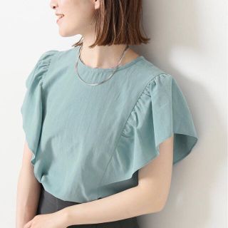 スピックアンドスパン(Spick & Span)のSpick & Span♡ フラッタースリーブブラウス　サックスブルー(シャツ/ブラウス(半袖/袖なし))