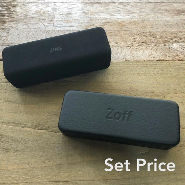 Zoff(ゾフ)のJins Zoff メガネケース2個セット* クロス一枚付き レディースのファッション小物(サングラス/メガネ)の商品写真