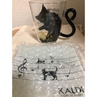 カルディ(KALDI)のカルディ　新品　ネコ小皿＆耐熱ネコマグカップ(食器)