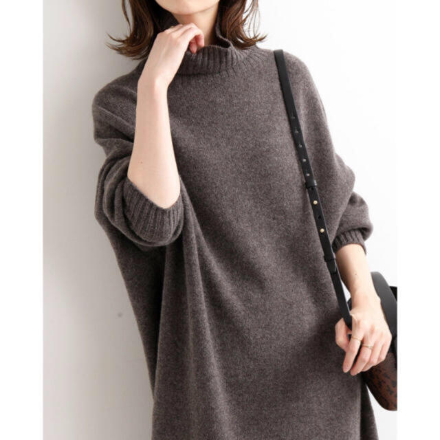 IENA - 【新品】IENA ウールカシミヤ タートルネックワンピースの通販 IENA - 【新品】IENA ウールカシミヤ タートルネックワンピースの通販