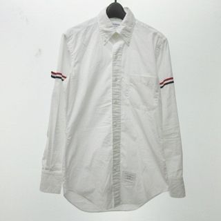 トムブラウン(THOM BROWNE)のトムブラウン 近年モデル ボタンダウン BD シャツ 長袖 アームバンド 0(シャツ)