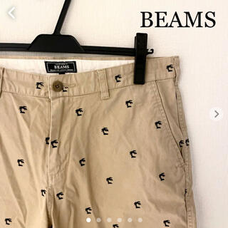 ビームス(BEAMS)のBEAMS ビームス　ショートパンツ　総柄　ヤシの木　ベージュ　Lサイズ(ショートパンツ)