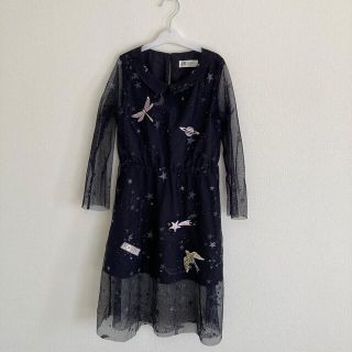 エイチアンドエム(H&M)の【美品】H&M レースワンピース　黒　サイズ120(ワンピース)