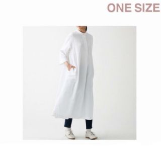 ムジルシリョウヒン(MUJI (無印良品))の■新品■ 無印良品  ダブルガーゼ ワンピース／ＯＮＥＳＩＺＥ／白(ひざ丈ワンピース)