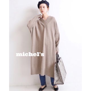 美品 ADAWAS アダワス CASHMERE BLENDED ワンピース