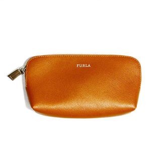 フルラ(Furla)のFURLA ポーチ 美品 ブラウン レザー フルラ(ポーチ)